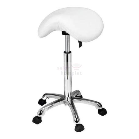 Židle kosmetická sedlo 1022A bílá